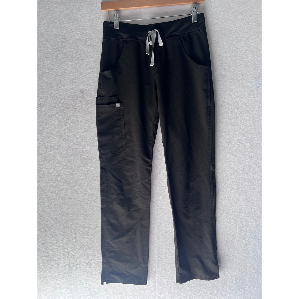 Figs Technical Collection Black Scrub Pants Straight Leg Drawstring T21004T